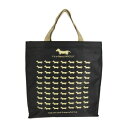 優美社 3L13-01 WHOLLY (ウォーリー) プリント角型手提げ大 ブラック 服飾雑貨 小物(手袋・マフラー等)