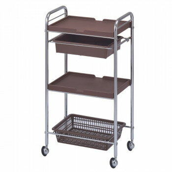 C-413 セット台 メッキワゴン ブラウン 14137 家具/収納 オフィス収納
