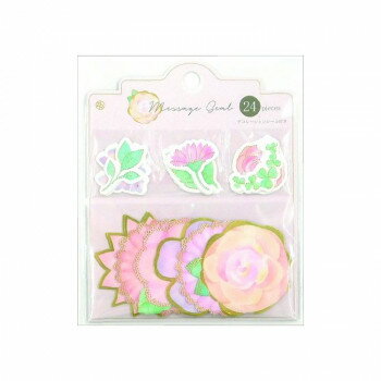 メッセージシール　フラワー/ピンク　62-262 文具・玩具 文具