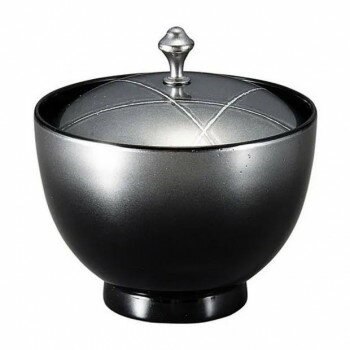 （食洗機対応）御所車椀　黒銀光線(内黒)　30004050 家事用品 調理用品