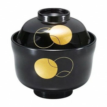 （食洗機対応）まゆ型吸物椀　黒つぼつぼ(内黒)　33023340 家事用品 調理用品