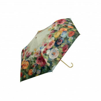 アーチストブルームシリーズ 折りたたみ傘 晴雨兼用 シルビアヴァシレバ「フラワーズオンモスグリーン」 AB-03503 服飾雑貨 傘
