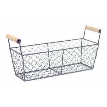 村田屋産業 ワイヤーバスケット 長角 ブラウン 3099 家具/収納 収納用品