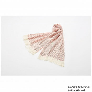 みやざきタオル 今治ショール シマシマ 180cm×70cm No.1 レッド 服飾雑貨 小物(手袋・マフラー等）