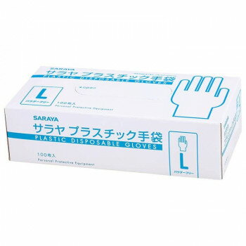 サラヤ プラスチック手袋粉無 100枚入 L 53500 ガーデニング・DIY・防殺虫 ガーデニング・花・植物・DIY