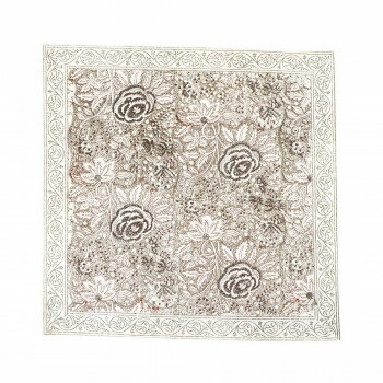 DECO MAISONのバンダナハンカチ フラワリーブロックプリント グレー 13124004064 服飾雑貨 小物(手袋・マフラー等)|詳細画像