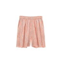 ショートパンツ ストライプブロックプリント ピンク 11725007081 その他アパレル ホームウェア(部屋着)