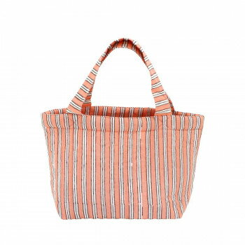 キルトミニトート ストライプブロックプリント ピンク 11725750518 服飾雑貨 バッグ