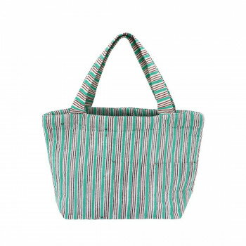 キルトミニトート ストライプブロックプリント ミントブルー 11725750519 服飾雑貨 バッグ