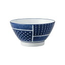 光洋陶器 花伝 古青藍 藍格子 飯碗 C-380cc 56783133 家事用品 食器