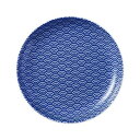 光洋陶器 花伝 青海波 青 15cm丸皿 52284008 家事用品 食器