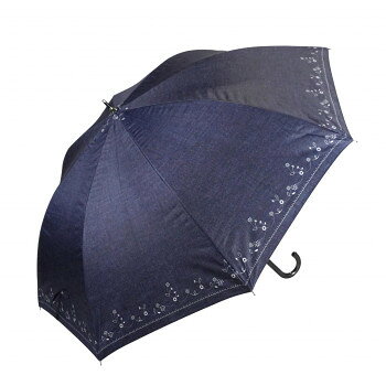 藤田屋 晴雨兼用長傘ジャンプ 58cm 晴雨兼用ジャンプ 刺繍風ダンガリー SJ-2553(KT) 服飾雑貨 傘