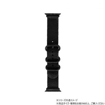 Apple Watch バンド CORVIN 3バックルナイロンバンド ブラック LN-AW49B20BK パソコン・AV機器関連 PC・携帯関連