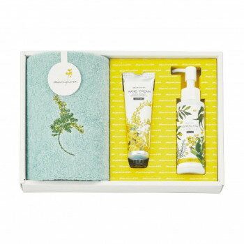 ミアミモザ ウォッシュタオル＆コスメセット グリーン MMC10451GR 4077-071 家事用品 バス 洗面