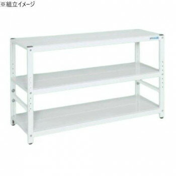 サカエ ラック高さ調整タイプ 1500×550×900mm パールホワイト 3段タイプ TSTN2-1590W 家具/収納 オフィス収納