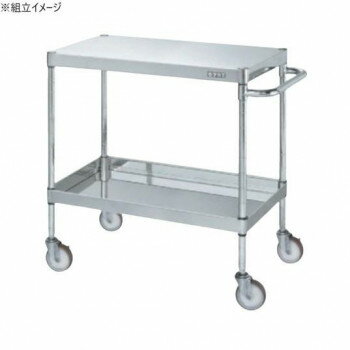 サカエ ステンレスCSパールワゴン H800mm 棚板2段 スチール CSP4-7482NU ガーデニング・DIY・防殺虫 ガーデニング・花・植物・DIY