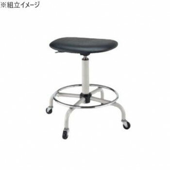 サカエ 作業用ワークチェアー キャスター付 背もたれ無し 390×380×534mm S3C-BKN 家具/収納 オフィス収納