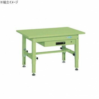 非常に堅牢。しかもホコリが溜まりません。※配達希望日の明記は可能ですが、確約ではございません。※この商品は6個口での出荷になります。(目安個装サイズ:610×915×30mm:14.2kg/480×510×120mm:12.8kg/90×760×90mm:4.05kg/60×730×60mm:1.55kg/35×495×35mm:0.8kg/510×520×90mm:6.3kg)※お届けは車上渡しとなります。※搬入場所の状況等によって搬入制限や追加料金が生じる場合があります。※法人への配送の場合は、必ず法人名をご記載ください。サイズ外寸:W900×D600×H500〜650mm、全高:500〜650mm個装サイズ：61×92×3cm重量36kg個装重量：14200g素材・材質スチール天板仕様外寸:W900×D600×H500〜650mm全高:500〜650mm本体色:グリーン耐荷重:400kg質量:36kgアジャスター:AJ-1M(M16×P2.0)天板種類:スチール段数:1段引出し付組立式生産国日本本体は角パイプ(構造用鋼管)を使用