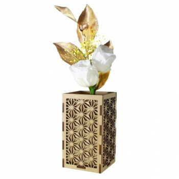 A＆K プリザーブドフラワー 一輪挿し プチローズホワイト 花立て カバー付きセット P-013 ガーデニング..