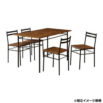弘益(KOEKI) UTILITY ライクビンテージ ダイニング5点セット ブラウン DSV120BR 家具/収納 家具 イス テーブル