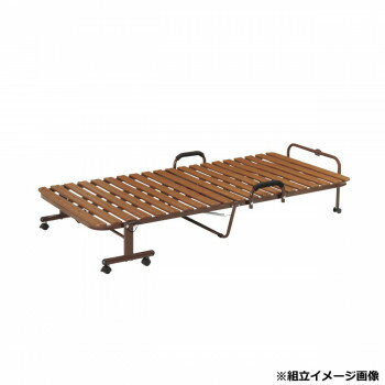 弘益(KOEKI) UTILITY 樹脂すのこ折り畳みベッド ブラウン FBDPS91BR 寝具 家具　ベッド