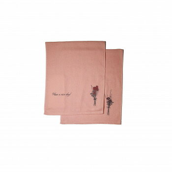 ツバメタオル 片面ガーゼプリント フェイスタオル 2枚 ピンク フラワー 34×85cm 家事用品 バス　洗面