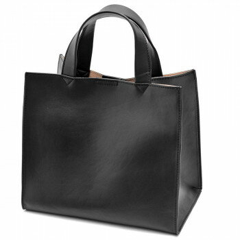 Rename フェイクレザー スクエア ミニ トートバッグ ブラック RTG22233 服飾雑貨 バッグ(4.0)