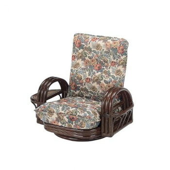 今枝商店　Romantic Rattan　籐リクライニングチェアー　回転座椅子　ロータイプ　S697 インテリア その他インテリア
