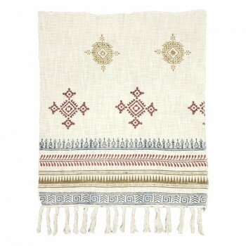 naturalistic　ナチュラリスティック　プリントフリンジカバー　20　RED　GMK1454 家具/収納 家具　イ..