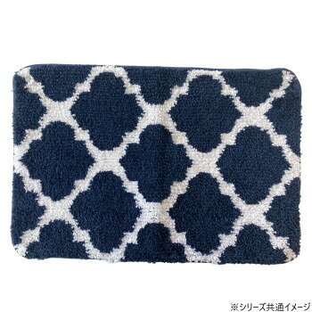マイクロファイバーバスマット ふわっふわ! 北欧柄 デューン 40×60cm NV・ネイビー 2471 家事用品 バス　洗面
