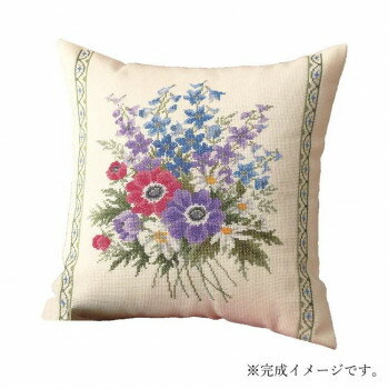 ししゅうキット　6025(ベージュ)　クッション　アネモネのクッション その他ライフグッズ（趣味） 手芸・クラフト・生地