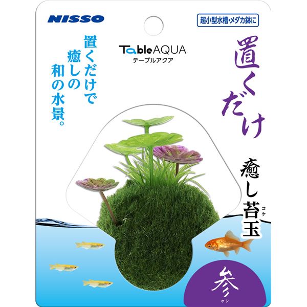 （まとめ）テーブルアクア 置くだけ癒し苔玉 参 （サン）【×3セット】 (観賞魚/水槽用品)