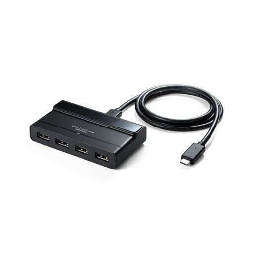 サンワダイレクト USBType-Cハブ(4ポート・USB3.1 Gen2・セルフパワー) ブラック 400-HUB061 1個 サンワダイレクト USBType-Cハブ(4ポート・USB3.1 Gen2・セルフパワー) ブラック 400-HUB061 1個