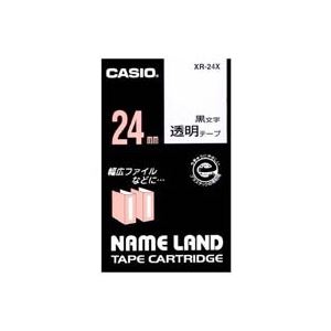 (まとめ)カシオ CASIO 透明テープ XR-24X 透明に黒文字 24mm【×3セット】
