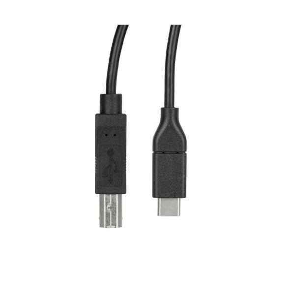 StarTech.com USB2.0 プリンターケーブル タイプB（オス）-TypeC（オス） 0.5m ブラックUSB2CB50CM 1本 2