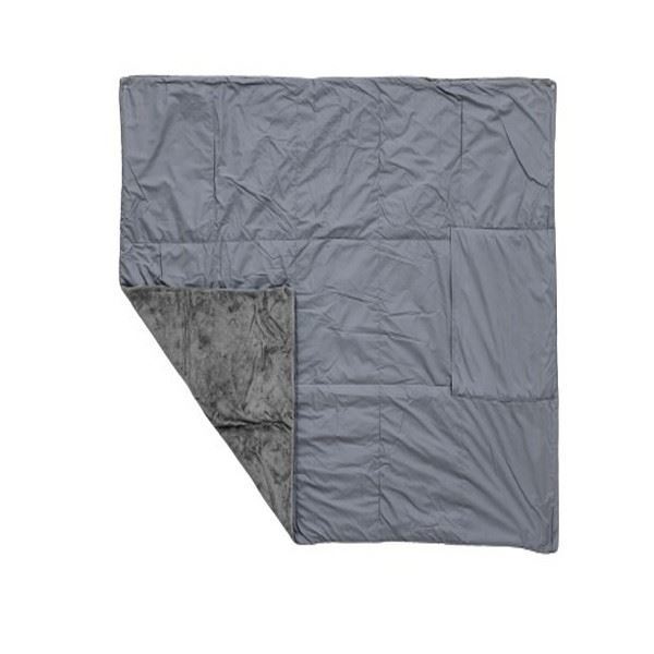 ひざ掛け 約60×85cm グレー 吸湿発熱 撥水 抗菌 防臭 防ダニ コンパクト収納 超軽量 カポック綿 あったか アウトドア