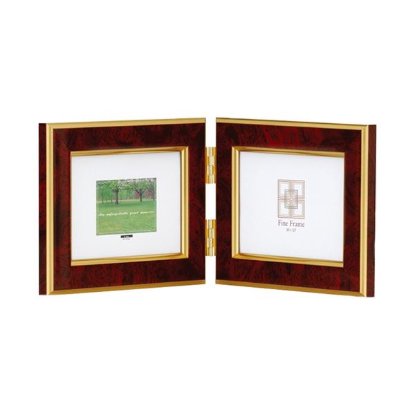 (まとめ) ナカバヤシマーブル 樹脂製フォトフレーム L判ヨコ2面 レッド フ-TP-152-R 1枚 【×3セット】