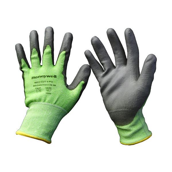 〔まとめ〕 ハネウェル ネオカット PU サイズ10(XL) 黄緑/グレー NEO45755GCNIP-10 1双 〔×2セット〕