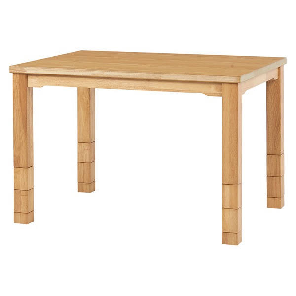 ダイニング こたつ テーブル 単品 約105×80cm ナチュラル 木製 継脚付き 高さ調節可 組立品【代引不可】【日時指定不可】