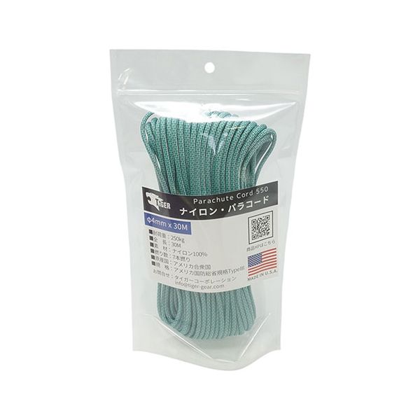 リッチボンド TIGER(タイガー) S-2285c パラコード ペパーミント 30Mx4mm TIGER03118