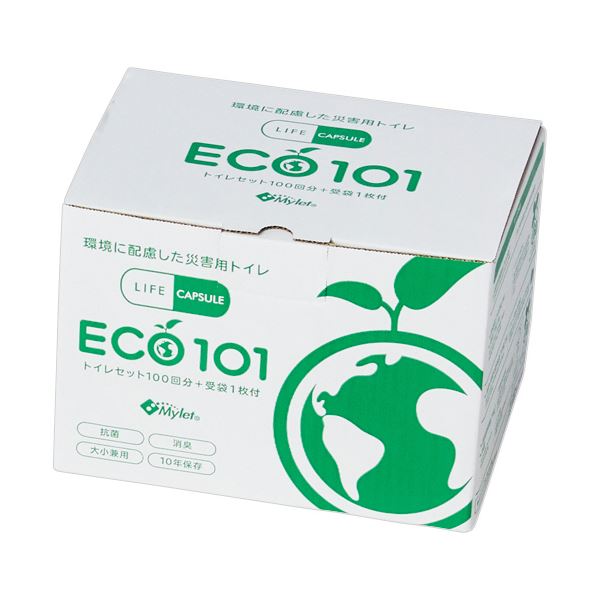 河本総合防災災害用簡易トイレ LIFE CAPSULE マイレット ECO101 100回分 1セット【日時指定不可】