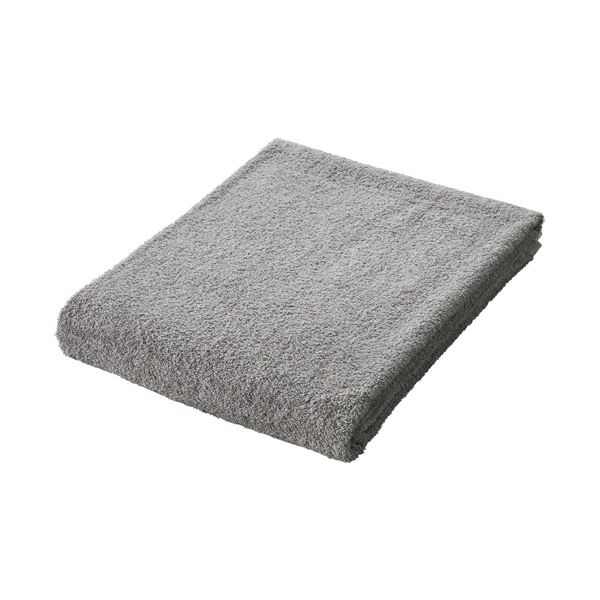 （まとめ） 林超大判バスタオル（フラッピーカラー） グレー LN446629 1枚 【×3セット】