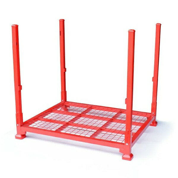 業務用ラック パレット 幅1360×奥行き1115×高さ1300 積み重ね式 折りたたみ スチール製 移動棚 フォークリフト【代引不可】