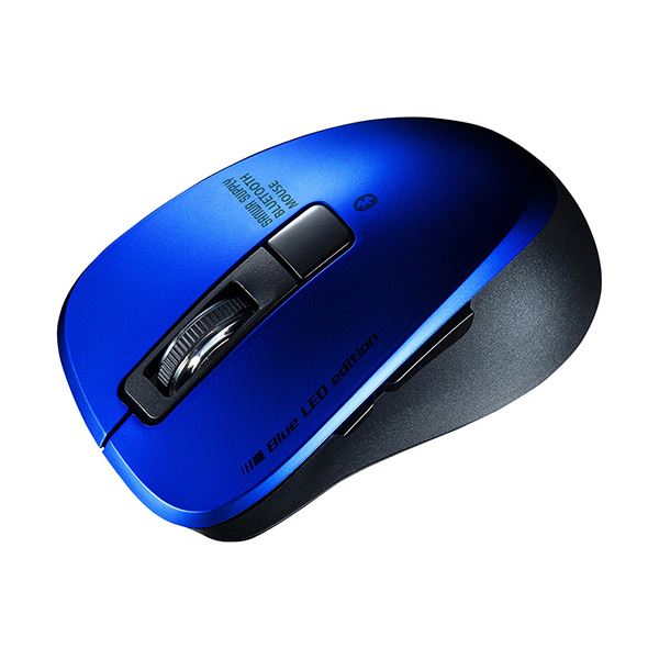 （まとめ）サンワサプライ 静音Bluetooth5.0 ブルーLEDマウス 5ボタン ブルー MA-BTBL155BL 1個【×3セット】