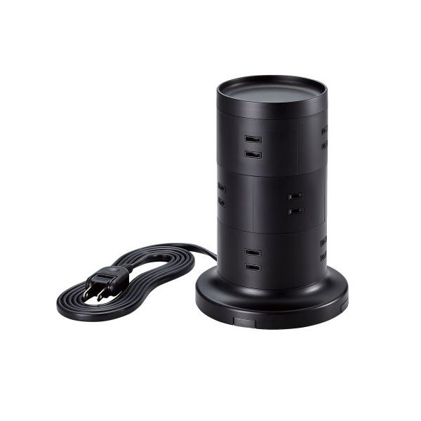 エレコム タワー型12口タップ(2m) TT-03-1220BK