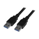 StarTech.com USB3.0ケーブル 3m A(オス)-A(オス) ブラック USB 3.1 Gen 1 (5 Gbps)USB3SAA3MBK 1本【日時指定不可】(2)
