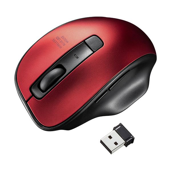 （まとめ）サンワサプライ ワイヤレスブルーLEDマウス レッド MA-WBL134R 1個【×3セット】
