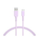 オウルテックMOTTERU A to C シリコンケーブル ペールアイリス 1m MOT-SCBACG100-PU 1本【日時指定不可】(2)