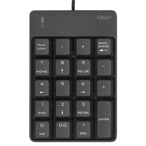 Digio2 有線 USB シンプルテンキーボード ブラック TNK-SU234BK