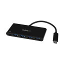StarTech.com 4ポートUSB3.0ハブ USB Type-C接続 USB-A×4口USB給電(PowerDelivery)対応 ブラック HB30C4AFPD 1個【日時指定不可】(2)